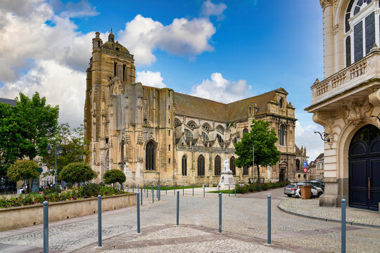 The historic Saint-Pierre Church in Dreux, featuring a blend of Gothic and Renaissance architecture, Eure-et-Loir, France