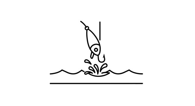 Fishing lure splashing in water, close-up, fishing concept, outdoor activity, bait hook