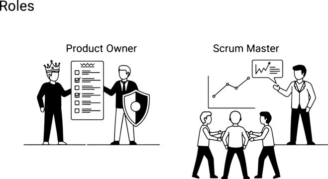 Business roles and responsibilities illustration.