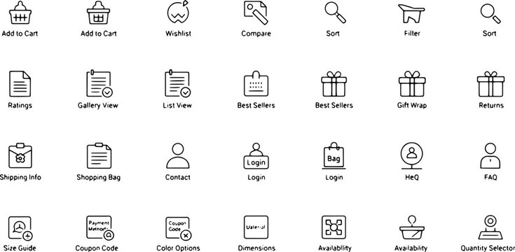 Collection of business icons and symbols.