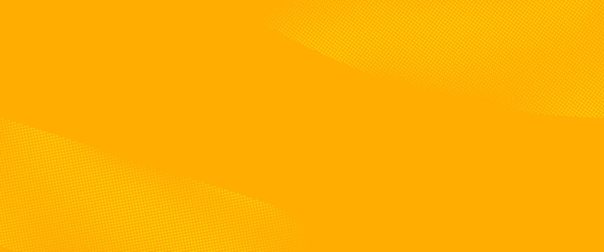 Yellow halftone pattern. Retro comic gradient background. Bright orange pixelated dotted texture overlay. Cartoon pop art faded gradient pattern. Vector backdrop for poster, banner, advertisement