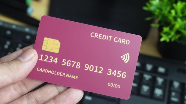 Credit Card Close Up Mockup Online Shopping Banking 
