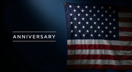 Fototapeta premium American flag illustration for anniversary celebration on black background