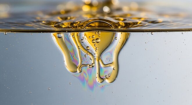 Abstract liquid oil droplet formation