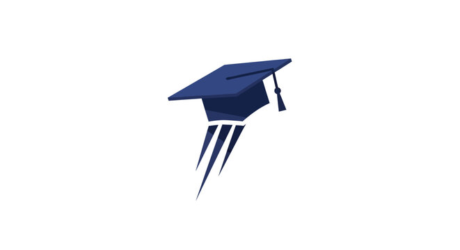 Graduation Cap Ascending Logo Concept