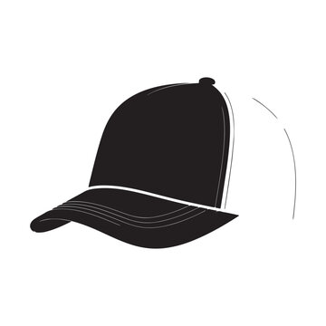 Black trucker hat vector flat illustration design.Adobe Illustrator Artwork