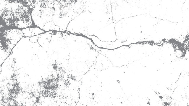 Black and white cracked concrete wall texture with grunge effect Vintage fractured wall texture with scribble crack pattern