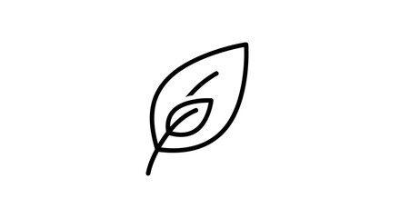 Fototapeta premium Minimalist Leaf Icon: Nature, Growth, Eco-Friendly, Organic, Simple Design