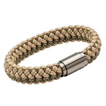 Braided paracord bracelet with metallic magnetic clasp