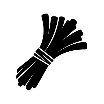 Bundle of Sticks or Bunch of Herbs Silhouette Vector Icon