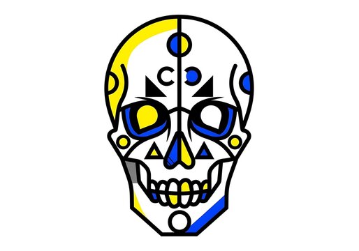 Colorful Geometric Skulling Design