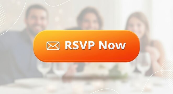 RSVP Now Button with Blurred People in Background.