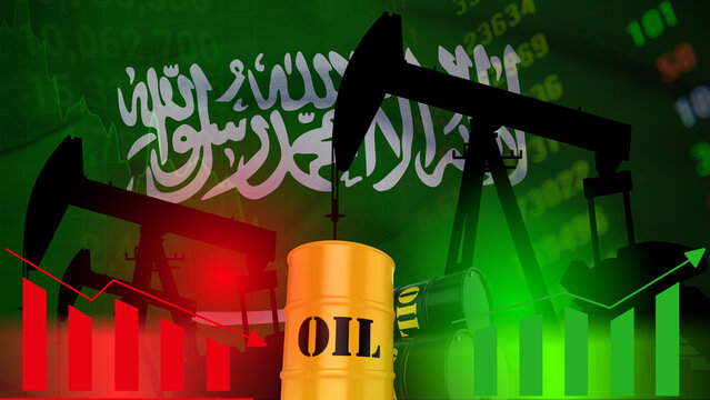 The Saudi Arabian flag incorporates symbols of the oil industry, representing energy policy, economic fluctuations, and global trade. This highlights the complex relationship between the Saudi economy