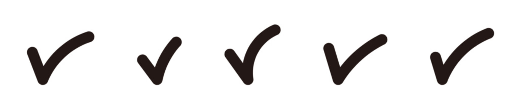 シンプルなチェックマーク　　アイコン　イラスト　黒