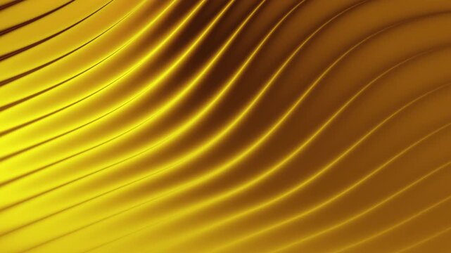 Golden flowing wave lines background for presentation overlays and readable text, seamless looping animation