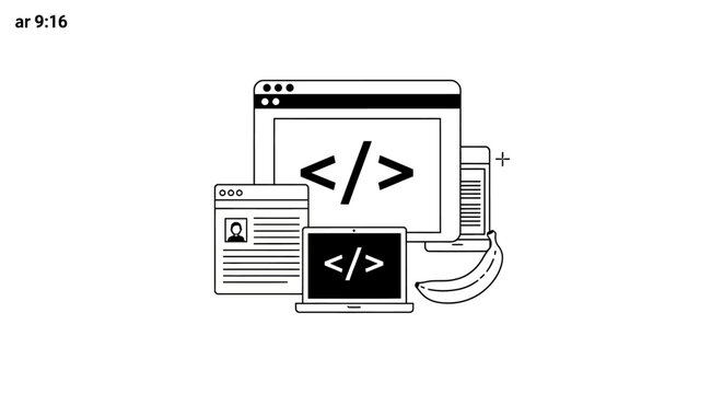Computer programming and coding illustration.