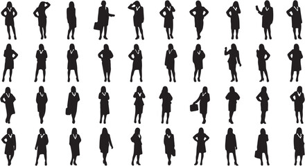 Silhouettes of people in various poses. © Idaryati