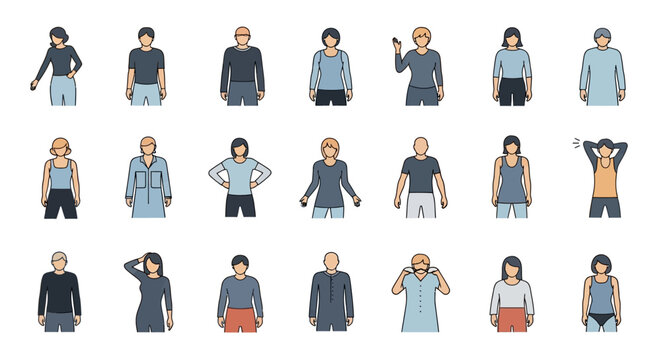 Diverse Pixel Art People Collection: Men and Women Figures for Web Design and Games