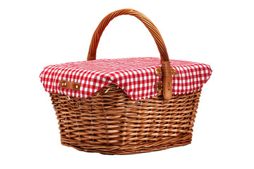 Fototapeta premium Wicker picnic basket isolated on white background png