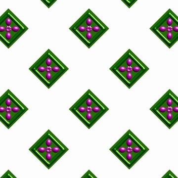 Minimalist Repeating 3D Pattern on White Background with Geometric Motifs