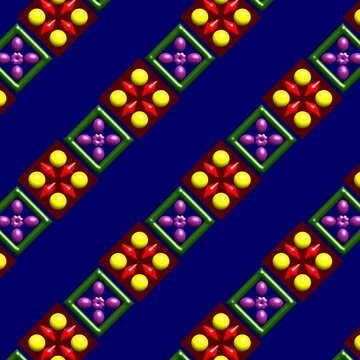 Vibrant 3D Decorative Mosaic Pattern with Glossy Repeating Tiles