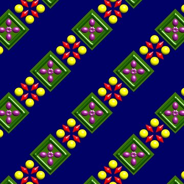 Vibrant 3D Decorative Mosaic Pattern with Glossy Repeating Tiles
