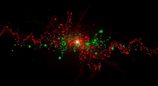 Glowing Particles in Juneteenth Colors Abstract Background