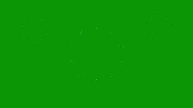 Line blast circle explosion animation, glowing ring burst effect, firework streak lines,alpha ready,cinematic overlay transition,seamless loop, green background video clip 4k