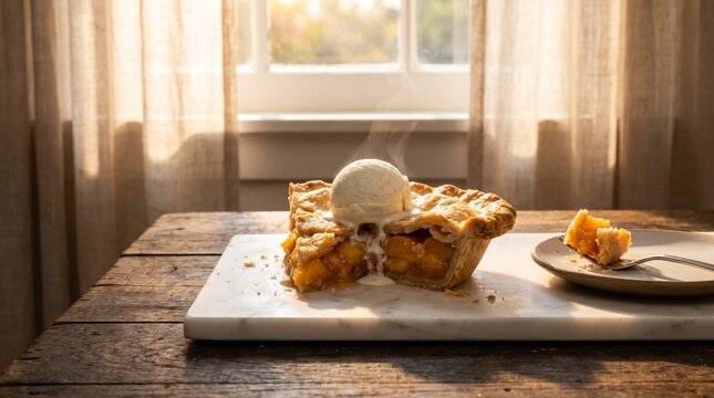 Baking Dessert Us Uk Fresh-baked American Peach Pie with Golden Lattice Crust, Vani