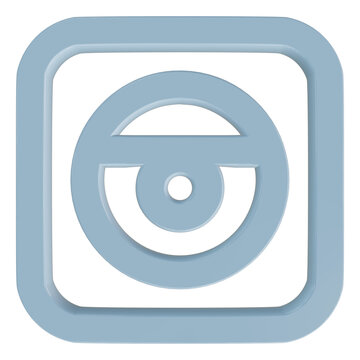 Eye look button icon representing visibility, view mode, password reveal, or see more option on user interface designs.