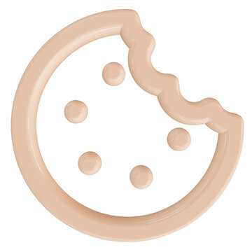 Marie biscuit cookie with a bite taken out showing delicious snack, crumbly texture, and sweet treat for bakery illustrations.