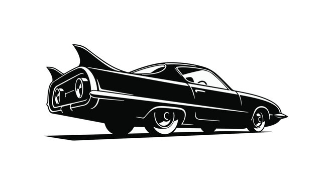 Vintage car silhouette showcases a classic automotive design from the past era.