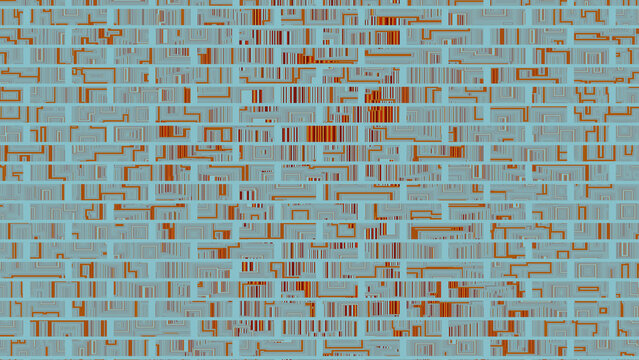 Abstract Geometric Techno Brick Wall Pattern