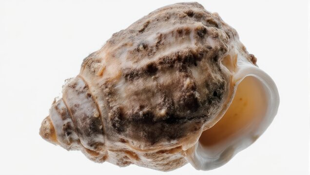 Intricate Whelk Shell with Textured Surface and Wide Aperture.