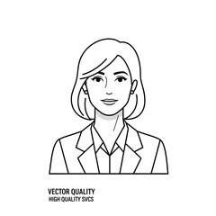Fototapeta premium Professional Businesswoman Portrait - Minimalist Vector Illustration