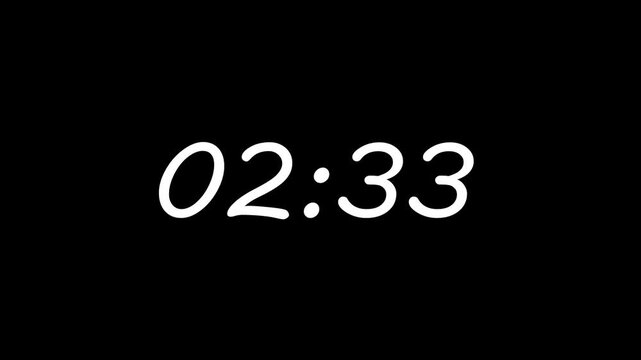 A wonderful white colors countdown animation, 3 minutes to 0 minutes. Abstract 3 minute countdown animation with 'MV Boli' normal text on black background.