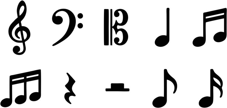 music notes set
