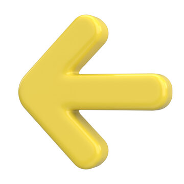 Previous button. Back button. Arrow icon. 3D illustration.