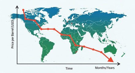 Global Economic Downturn Illustrated on World Map. © Hss