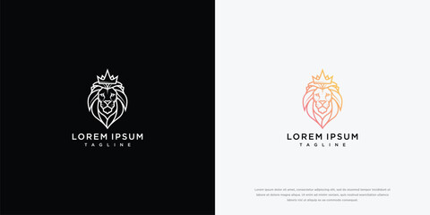 Lion Head With Crown Logo Design © Artmas