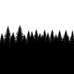 Fototapeta premium Pine Tree Forest Silhouette Landscape Design Element