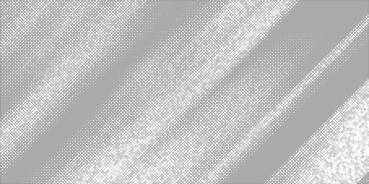 Retro grey halftone screen print background with vintage diagonal dot texture.