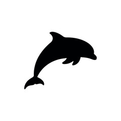 Fototapeta premium Dolphin silhouette icon vector illustration on white background