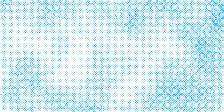 Winter frost concept background with blue halftone snow texture and white space.