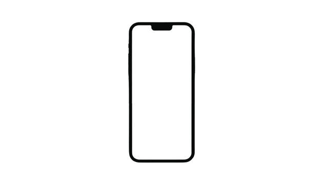 Smartphone mockup displays a blank white screen framed by a black outline to provide a versatile digital canvas for developers and designers to showcase mobile applications and interface concepts.
