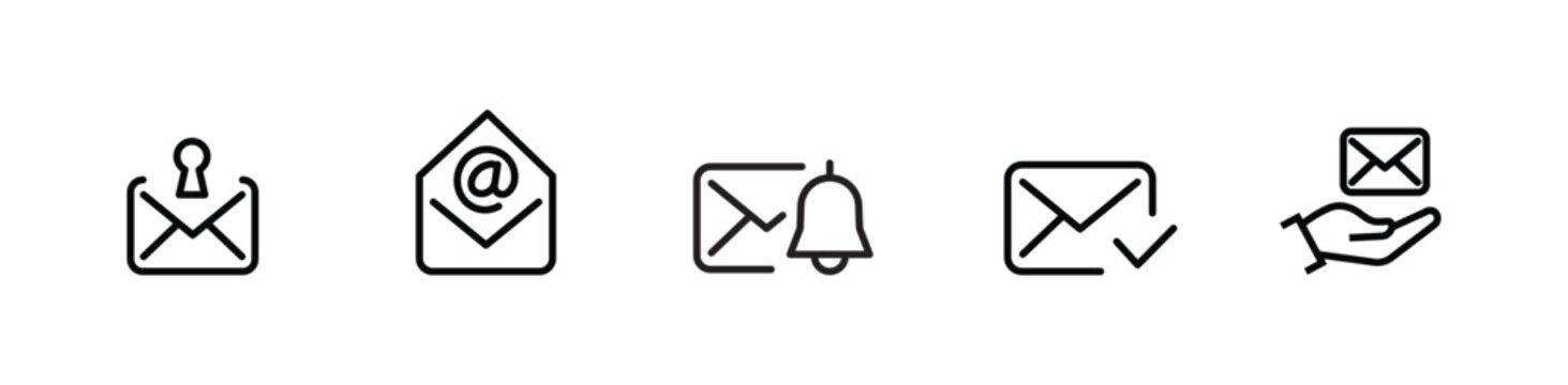 Mail Icon Set Email Message Communication Envelope Send Receive Interface Icons Collection for UI UX Web Mobile Apps