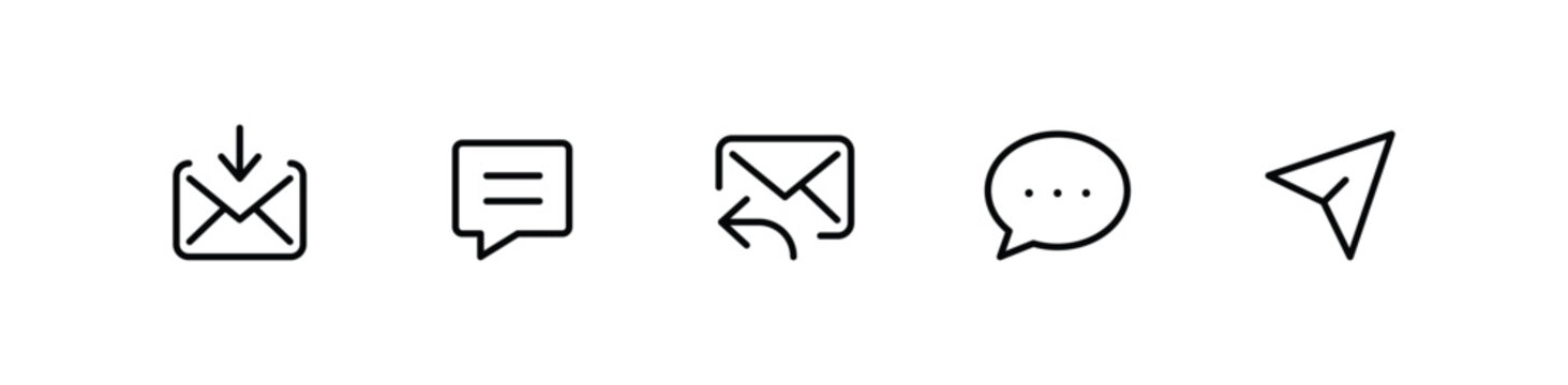 Mail Icon Set Email Message Communication Envelope Send Receive Interface Icons Collection for UI UX Web Mobile Apps