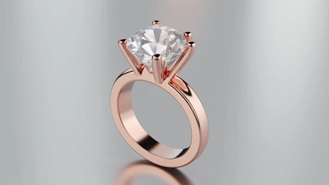 Elegant rose gold diamond engagement ring sparkling luxury proposal jewelry video