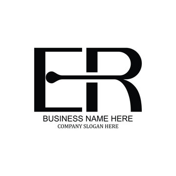 ER logo design professional minimalist ER logo for corporate branding identity and modern ER logo vector