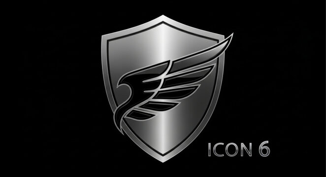 Silver Eagle Emblem Shield Logo Design.